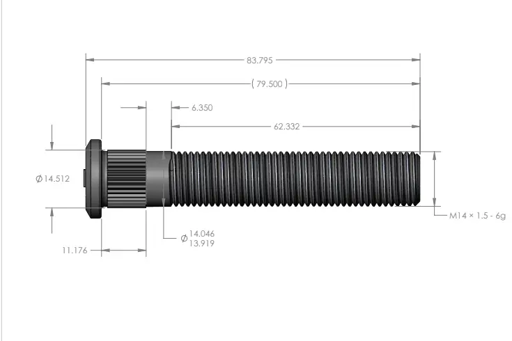 [8080 [1410]] Stud – 14MM x 1.5 x 80MM Long – No Lead