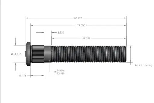 [8080 [1410]] Stud – 14MM x 1.5 x 80MM Long – No Lead